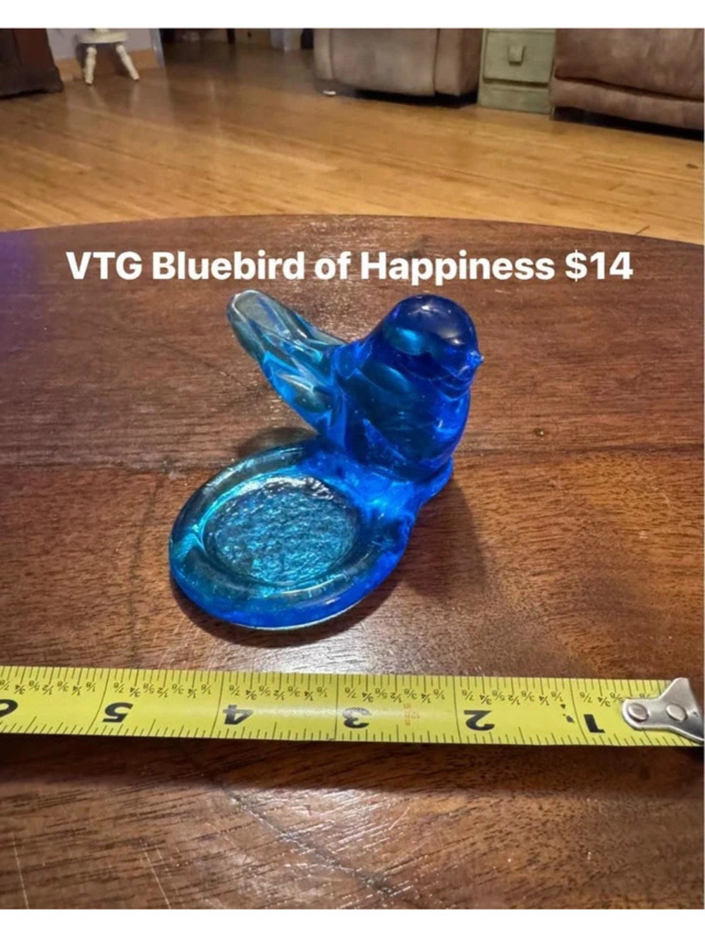 Vintage bluebird of happiness candle holder